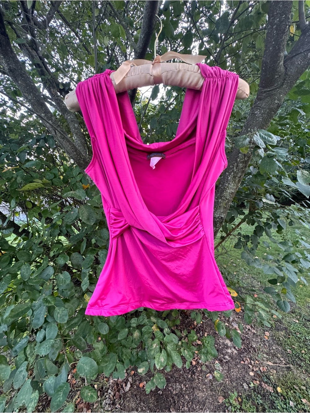 Mystic Hot Pink Twist-Front Sleeveless Camisole